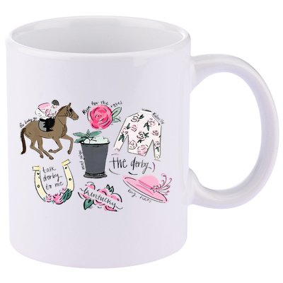 2024 Derby Vibes Horse Racing Horse Race Horse Lover Women 11oz C Handle Ceramic Mug