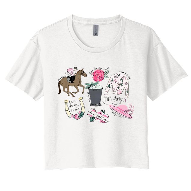 2024 Derby Vibes Horse Racing Horse Race Horse Lover Women Crop Top