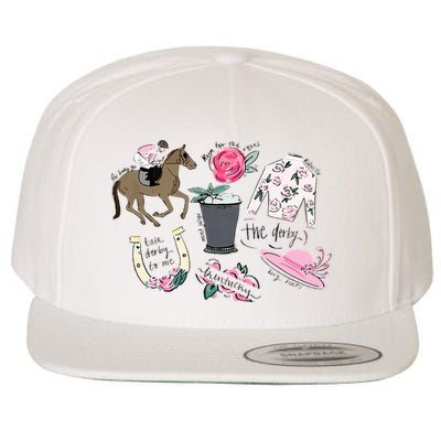 2024 Derby Vibes Horse Racing Horse Race Horse Lover Women Wool Snapback Cap