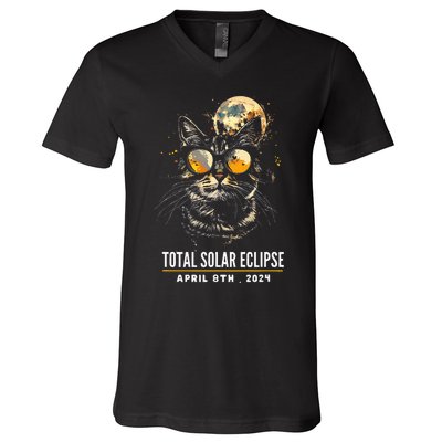 2024 Eclipse  8 April 2024 Eclipse V-Neck T-Shirt