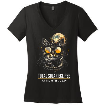 2024 Eclipse  8 April 2024 Eclipse Women's V-Neck T-Shirt