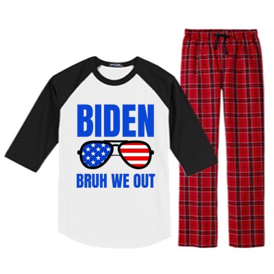 2024 Election Biden 2024 Bruh We Out Funny Joe Biden Raglan Sleeve Pajama Set