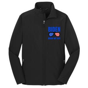 2024 Election Biden 2024 Bruh We Out Funny Joe Biden Core Soft Shell Jacket