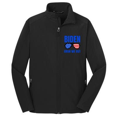 2024 Election Biden 2024 Bruh We Out Funny Joe Biden Core Soft Shell Jacket