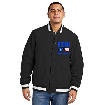 2024 Election Biden 2024 Bruh We Out Funny Joe Biden Insulated Varsity Jacket