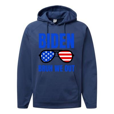 2024 Election Biden 2024 Bruh We Out Funny Joe Biden Performance Fleece Hoodie