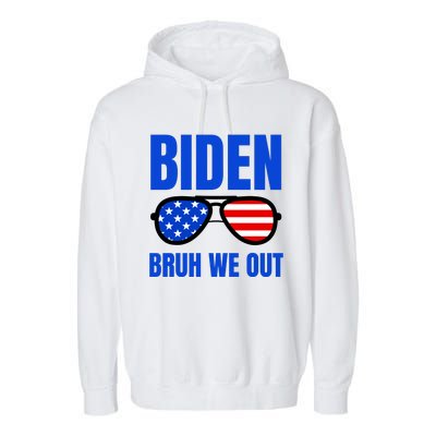 2024 Election Biden 2024 Bruh We Out Funny Joe Biden Garment-Dyed Fleece Hoodie