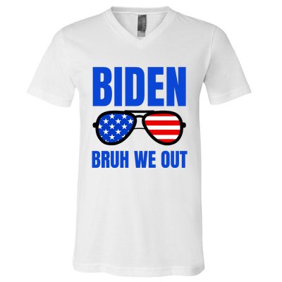 2024 Election Biden 2024 Bruh We Out Funny Joe Biden V-Neck T-Shirt