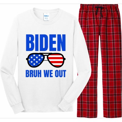 2024 Election Biden 2024 Bruh We Out Funny Joe Biden Long Sleeve Pajama Set