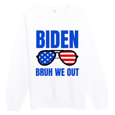 2024 Election Biden 2024 Bruh We Out Funny Joe Biden Premium Crewneck Sweatshirt