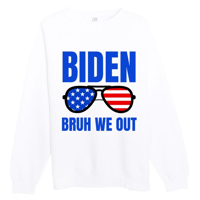 2024 Election Biden 2024 Bruh We Out Funny Joe Biden Premium Crewneck Sweatshirt