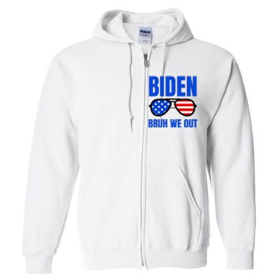 2024 Election Biden 2024 Bruh We Out Funny Joe Biden Full Zip Hoodie