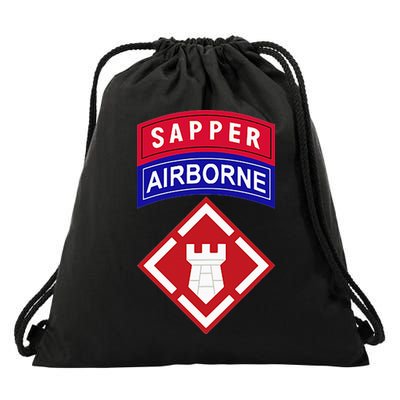 20th Engineer Brigade Patch W Airborne And Sapper Tab Drawstring Bag