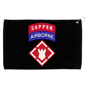 20th Engineer Brigade Patch W Airborne And Sapper Tab Grommeted Golf Towel