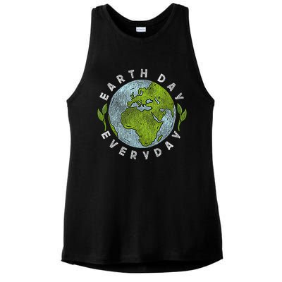 2024 Earth Day Every Day Planet 54 Anniversary Ladies PosiCharge Tri-Blend Wicking Tank