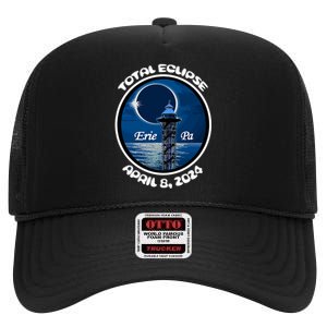 2024 Eclipse Erie Pa Tower Lake Ere April Path Of Totality High Crown Mesh Back Trucker Hat