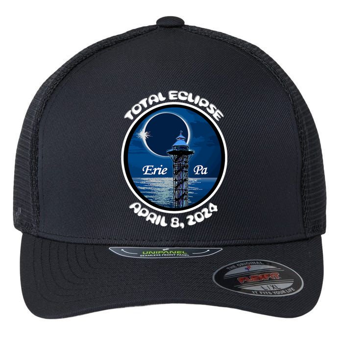 2024 Eclipse Erie Pa Tower Lake Ere April Path Of Totality Flexfit Unipanel Trucker Cap