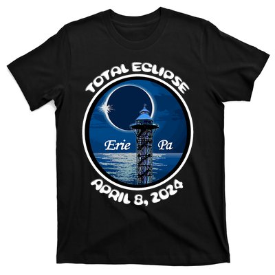 2024 Eclipse Erie Pa Tower Lake Ere April Path Of Totality T-Shirt