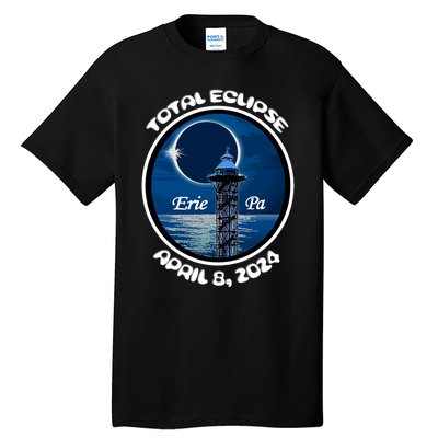 2024 Eclipse Erie Pa Tower Lake Ere April Path Of Totality Tall T-Shirt