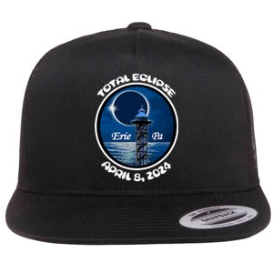 2024 Eclipse Erie Pa Tower Lake Ere April Path Of Totality Flat Bill Trucker Hat