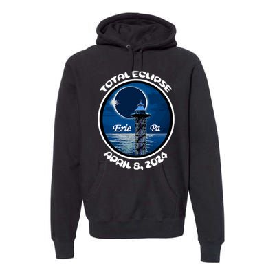 2024 Eclipse Erie Pa Tower Lake Ere April Path Of Totality Premium Hoodie