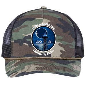 2024 Eclipse Erie Pa Tower Lake Ere April Path Of Totality Retro Rope Trucker Hat Cap