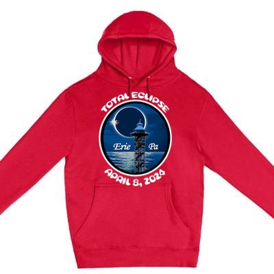 2024 Eclipse Erie Pa Tower Lake Ere April Path Of Totality Premium Pullover Hoodie