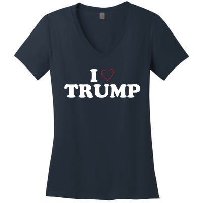 2024 Elections I Love Trump Heart Donald Show Your Support! Women's V-Neck T-Shirt