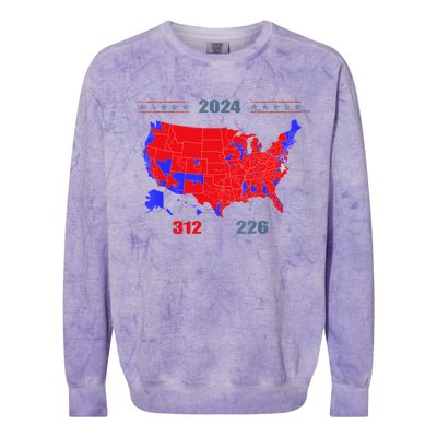 2024 Electoral Map Trump 312 Red 2024 Election Results Map Colorblast Crewneck Sweatshirt