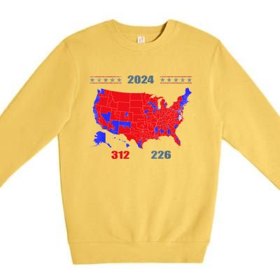 2024 Electoral Map Trump 312 Red 2024 Election Results Map Premium Crewneck Sweatshirt