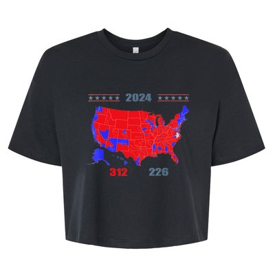 2024 Electoral Map Trump 312 Red 2024 Election Results Map Bella+Canvas Jersey Crop Tee