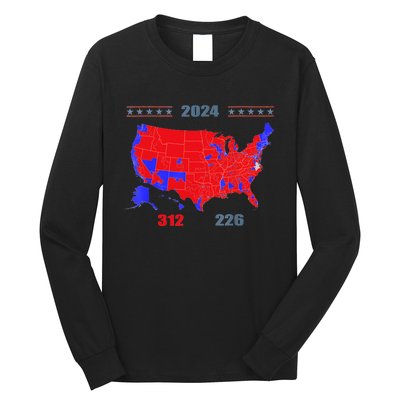 2024 Electoral Map Trump 312 Red 2024 Election Results Map Long Sleeve Shirt