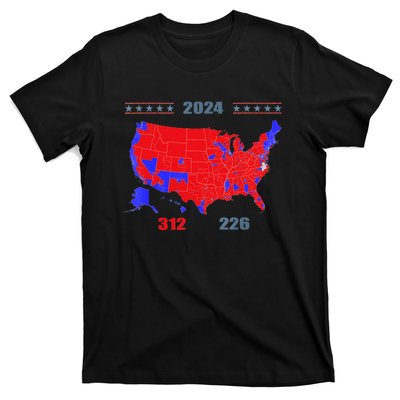 2024 Electoral Map Trump 312 Red 2024 Election Results Map T-Shirt