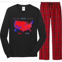 2024 Electoral Map Trump 312 Red 2024 Election Results Map Long Sleeve Pajama Set