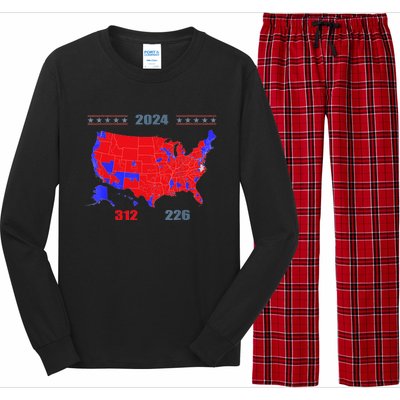 2024 Electoral Map Trump 312 Red 2024 Election Results Map Long Sleeve Pajama Set