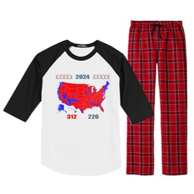 2024 Electoral Map Trump 312 Red 2024 Election Results Map Raglan Sleeve Pajama Set