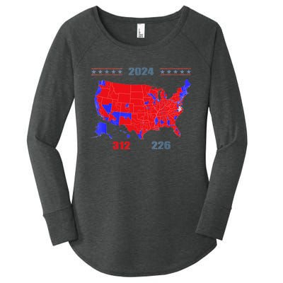 2024 Electoral Map Trump 312 Red 2024 Election Results Map Women's Perfect Tri Tunic Long Sleeve Shirt