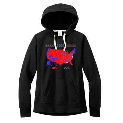 2024 Electoral Map Trump 312 Red 2024 Election Results Map Women's Fleece Hoodie