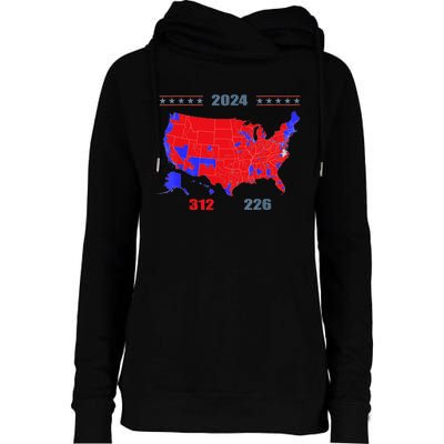 2024 Electoral Map Trump 312 Red 2024 Election Results Map Womens Funnel Neck Pullover Hood