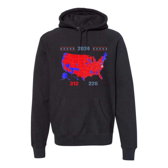 2024 Electoral Map Trump 312 Red 2024 Election Results Map Premium Hoodie