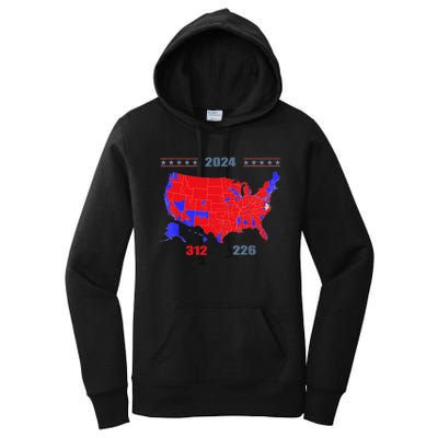 2024 Electoral Map Trump 312 Red 2024 Election Results Map Women's Pullover Hoodie