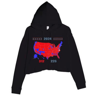 2024 Electoral Map Trump 312 Red 2024 Election Results Map Crop Fleece Hoodie