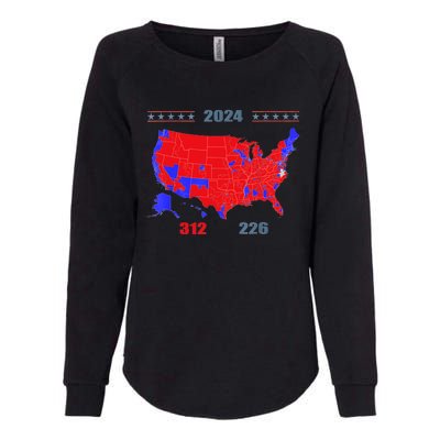 2024 Electoral Map Trump 312 Red 2024 Election Results Map Womens California Wash Sweatshirt