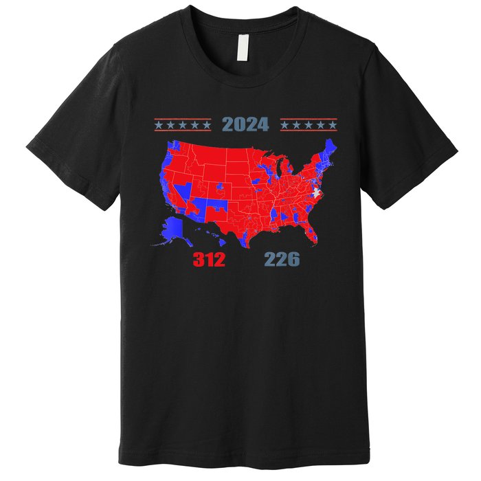 2024 Electoral Map Trump 312 Red 2024 Election Results Map Premium T-Shirt