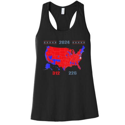 2024 Electoral Map Trump 312 Red 2024 Election Results Map Women's Racerback Tank