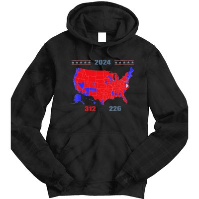 2024 Electoral Map Trump 312 Red 2024 Election Results Map Tie Dye Hoodie