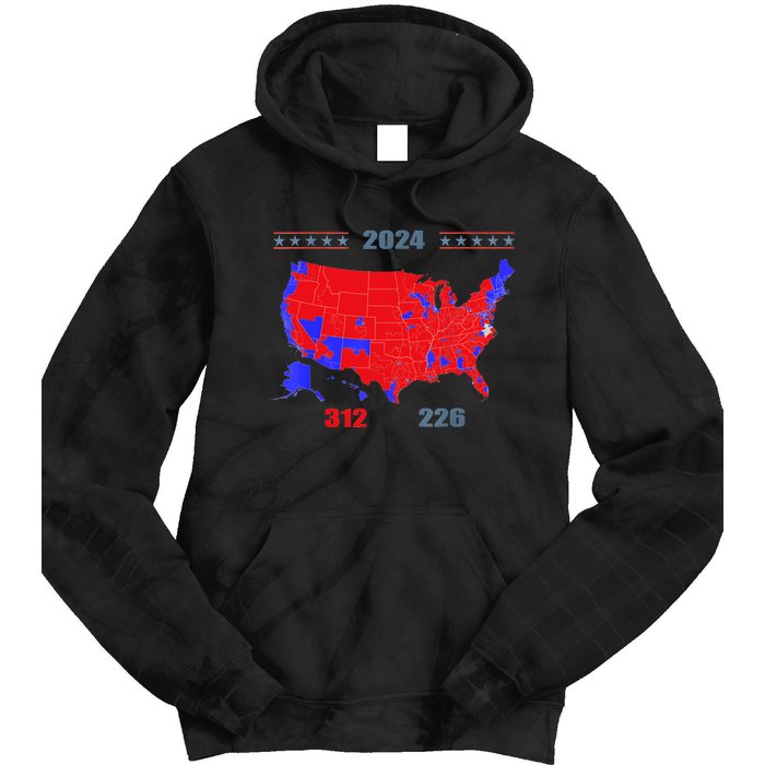 2024 Electoral Map Trump 312 Red 2024 Election Results Map Tie Dye Hoodie