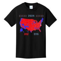 2024 Electoral Map Trump 312 Red 2024 Election Results Map Kids T-Shirt