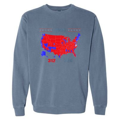 2024 Electoral Map Trump 312 Red 2024 Election Results Map Garment-Dyed Sweatshirt