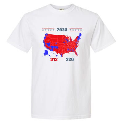 2024 Electoral Map Trump 312 Red 2024 Election Results Map Garment-Dyed Heavyweight T-Shirt